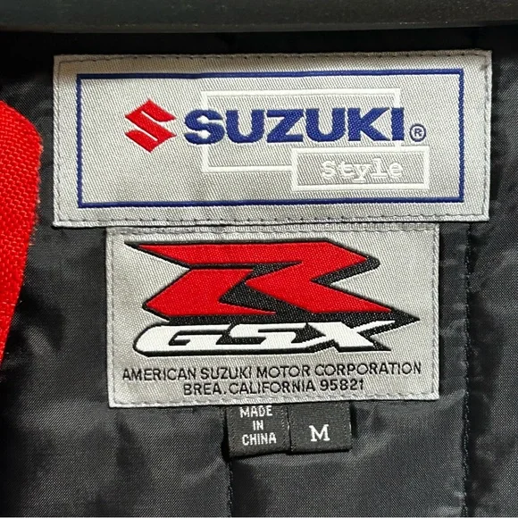 SUZUKI Style GSRX Men’s Red &  Black Motorcycle Jacket Size M - Picture 9 of 16